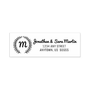 Monogramm und Hand gezeichnete Permastempel