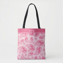 Monogramm und Ihr Name auf rosa Paisley-Muster