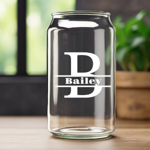 Monogramm und Individuelle Name des Minimalistisch Dosenglas