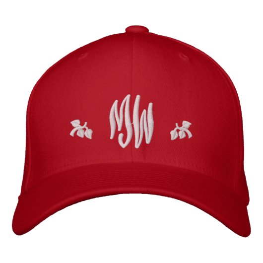 Monogramm und Jahr der Beipackzettel-Baseball-Cap Bestickte Baseballkappe (Vorderseite)