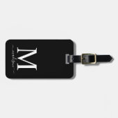 Monogramm und Kalligrafie mit bearbeitbarem Hinter Gepäckanhänger (Vorderseite horizontal)