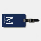 Monogramm und Kalligrafie mit bearbeitbarem Hinter Gepäckanhänger (Vorderseite horizontal)