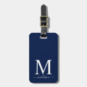 Monogramm und Kalligrafie mit bearbeitbarem Hinter Gepäckanhänger (Vorderseite vertikal)