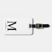 Monogramm und Kalligrafie mit bearbeitbarem Hinter Gepäckanhänger (Vorderseite horizontal)