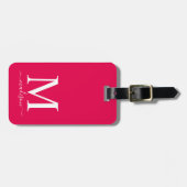 Monogramm und Kalligrafie mit bearbeitbarem Hinter Gepäckanhänger (Vorderseite horizontal)