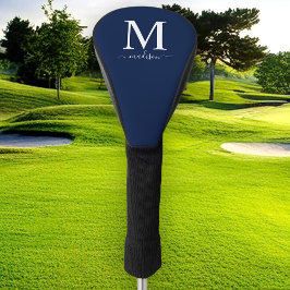 Monogramm und Kalligrafie mit bearbeitbarer Farbe Golf Headcover