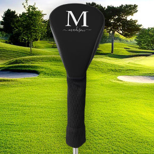 Monogramm und Kalligrafie mit bearbeitbarer Farbe Golf Headcover