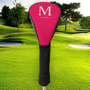 Monogramm und Kalligrafie mit editierbarer Farbe Golf Headcover