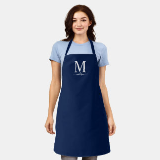 Monogramm und Kalligrafie mit editierbarer Farbe Schürze