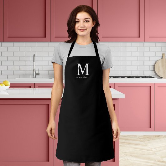 Monogramm und Kalligrafie mit editierbarer Farbe Schürze