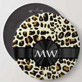 Monogramm und Leoparddruck Button (Vorne & Hinten)