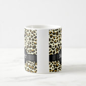 Monogramm und Leoparddruck Kaffeetasse (Mittel)