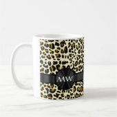 Monogramm und Leoparddruck Kaffeetasse (Links)