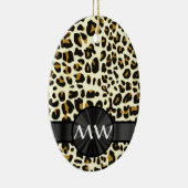 Monogramm- und Leoparddruck Keramik Ornament (Rechts)