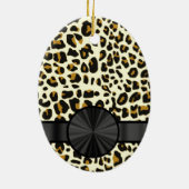 Monogramm- und Leoparddruck Keramik Ornament (Hinten)