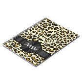 Monogramm und Leoparddruck Notizblock (Linke Seite)