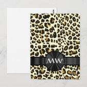 Monogramm und Leoparddruck Postkarte (Vorne/Hinten)
