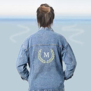 Monogramm und Lorbeerkranz Jeansjacke