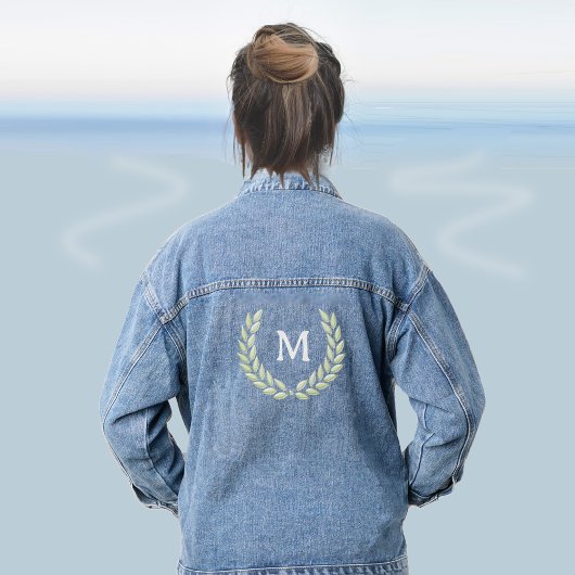 Monogramm und Lorbeerkranz Jeansjacke
