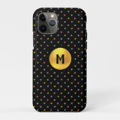 Monogramm und mehrfarbige Sterne auf schwarz Case-Mate iPhone Hülle (Rückseite)