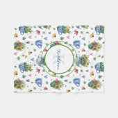 Monogramm und Name, Anhänger Teapots Herz Fleecedecke (Vorderseite (Horizontal))