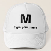 Monogramm und Name auf Trucker Hat Truckerkappe (Vorderseite)