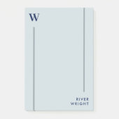 Monogramm und Name aus Aluminium, Grau und Navy Post-it Klebezettel (Vorderseite)