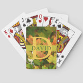 Monogramm und Name Autumn Leaves Playing Cards Spielkarten (Rückseite)