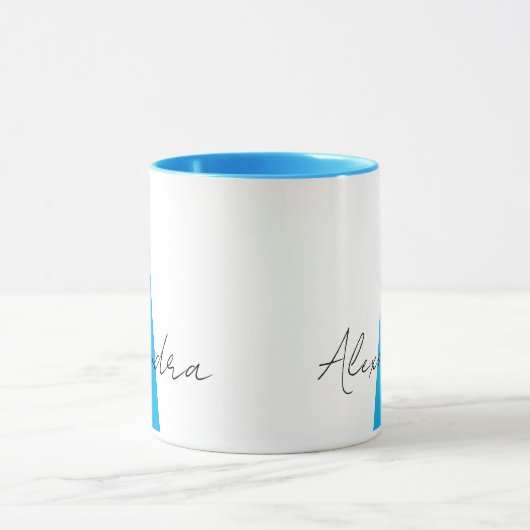 Monogramm und Name benutzerdefinierter Text Tasse (Zentrum)