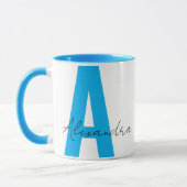 Monogramm und Name benutzerdefinierter Text Tasse (Links)