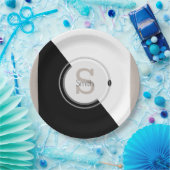 Monogramm und Name Block Grafische Entsorgungsplat Pappteller (Party)