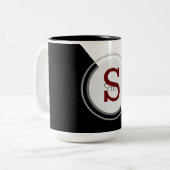 Monogramm und Name-Block-Tasse Zweifarbige Tasse (Vorderseite Links)