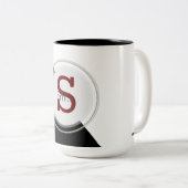 Monogramm und Name-Block-Tasse Zweifarbige Tasse (VorderseiteRechts)