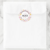 Monogramm und Name-Buchzeichen für Girl-Blume Runder Aufkleber (Tasche)