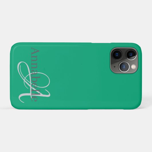 Monogramm und Name Case-Mate iPhone Hülle (Rückseite (Horizontal))