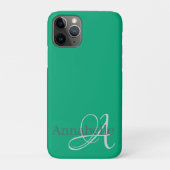 Monogramm und Name Case-Mate iPhone Hülle (Rückseite)