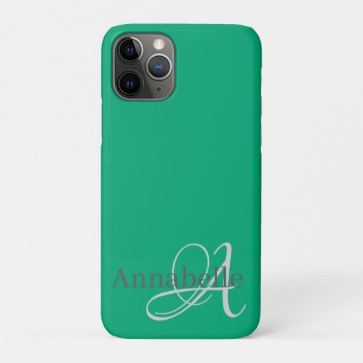 Monogramm und Name Case-Mate iPhone Hülle (Rückseite)