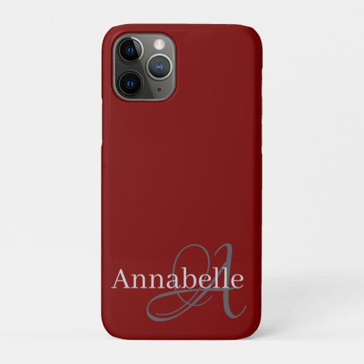 Monogramm und Name Case-Mate iPhone Hülle (Rückseite)
