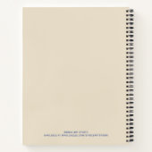 Monogramm und Name Dankesblatt (blau) Notizblock (Rückseite)