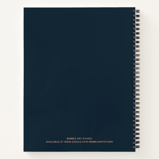 Monogramm und Name Dankesblatt (Marine) Notizblock (Rückseite)