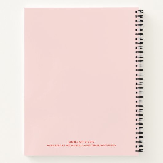 Monogramm und Name Dankeschön Journal (Rosa) Notizblock (Rückseite)