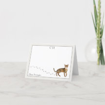 Monogramm und Name der abyssinianischen Katze an d