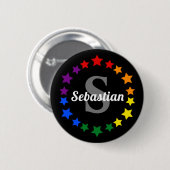 Monogramm und Name der aktuellen LGBT-Gay Pride Button (Vorne & Hinten)