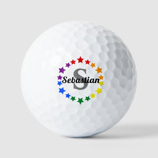 Monogramm und Name der aktuellen LGBT-Gay Pride Golfball (Vorderseite)