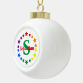 Monogramm und Name der aktuellen LGBT-Gay Pride Keramik Kugel-Ornament (Rechts)