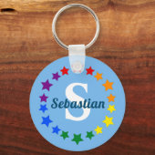 Monogramm und Name der aktuellen LGBT-Gay Pride Schlüsselanhänger (Vorderseite)