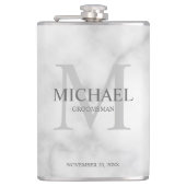 Monogramm und Name der eleganten Personalisierten Flachmann (Vorderseite)