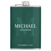 Monogramm und Name der eleganten Personalisierten Flachmann (Vorderseite)