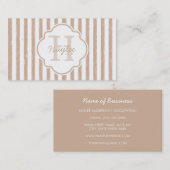 Monogramm und Name der gefärbten Tan-Streifen Visitenkarte (Vorne/Hinten)