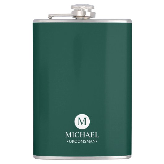 Monogramm und Name der klassischen Personalisierte Flachmann (Vorderseite)